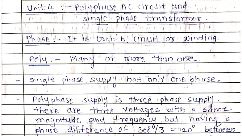 BEE 832949210 - Unit 4: Polyphase AC Circuits & Transformers Lecture ...