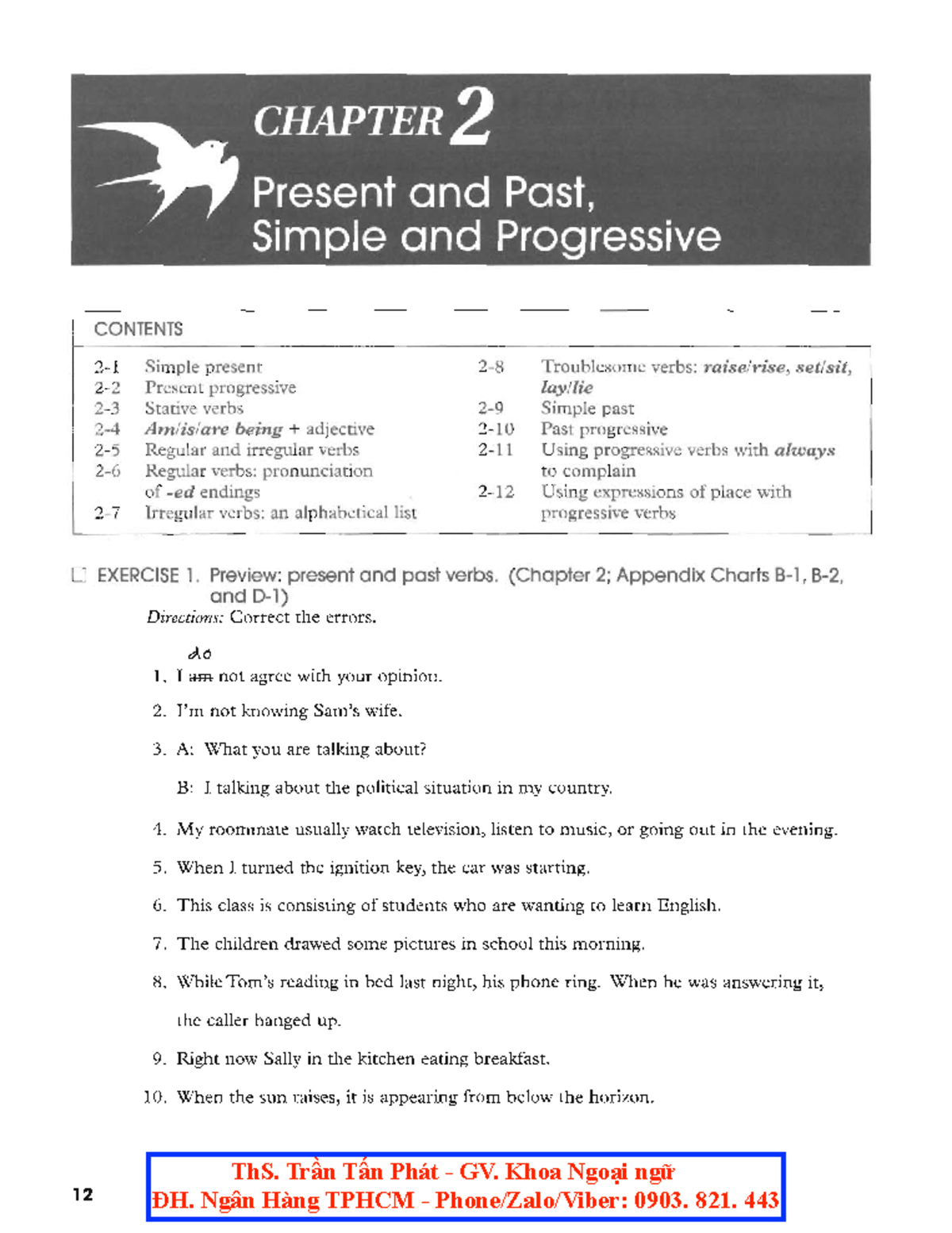 W2-Betty Azar: Present and Past Tenses Overview and Exercises - Studocu