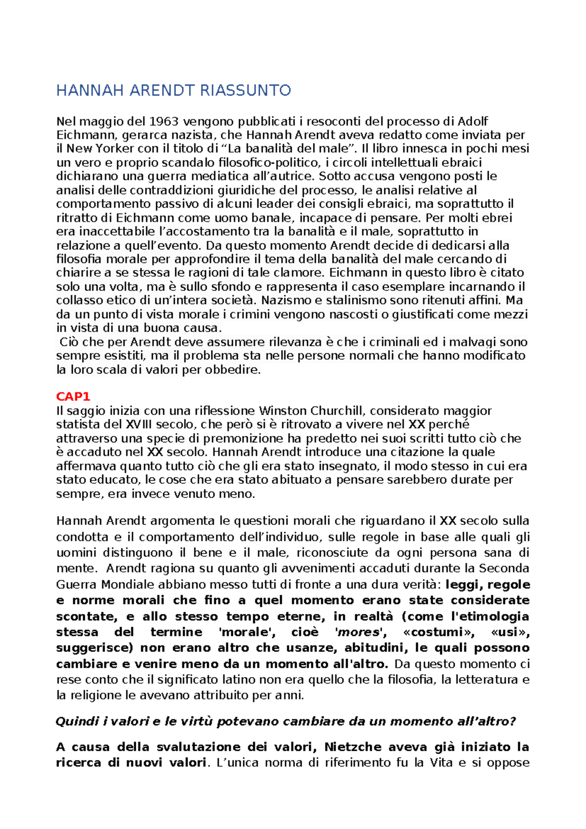 hannah arendt la banalità del male