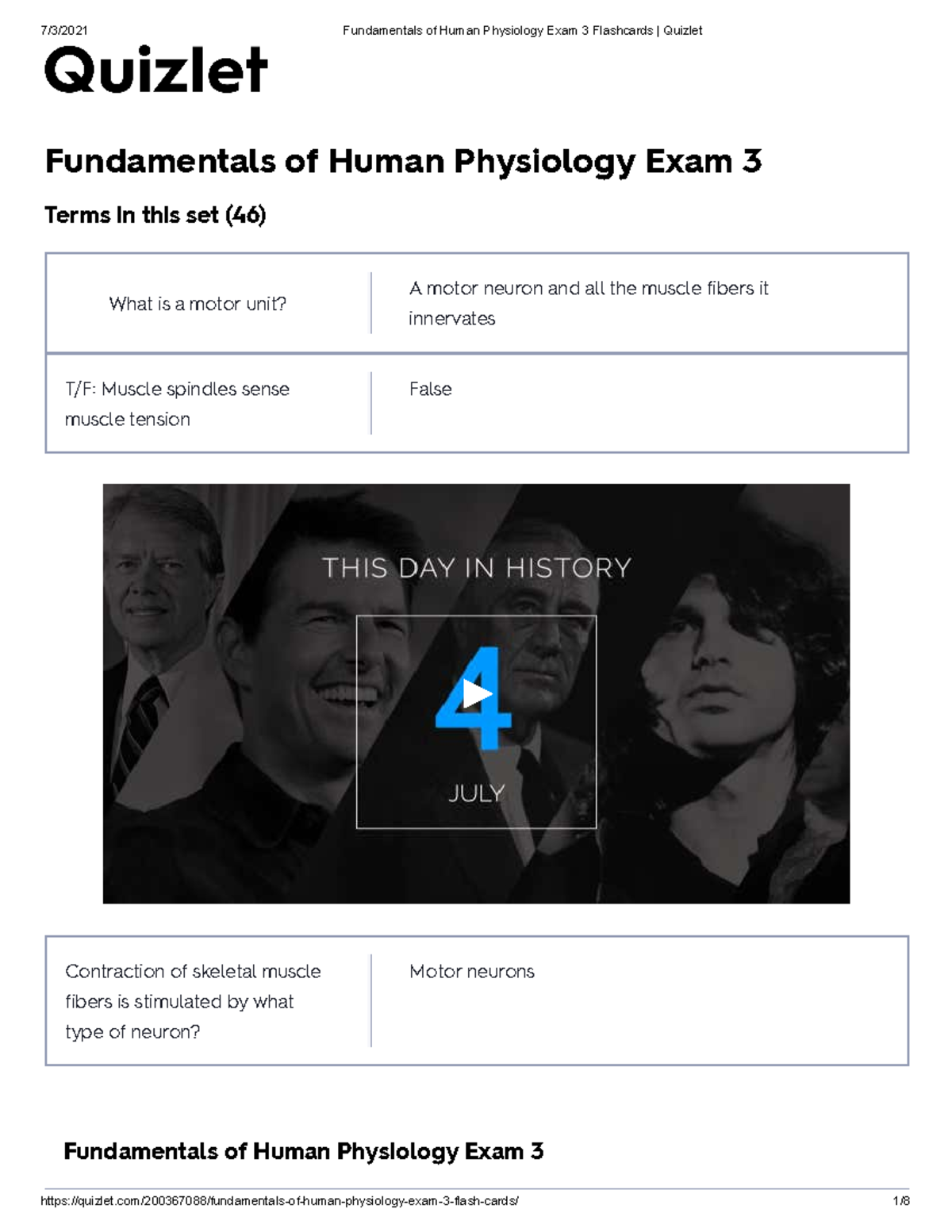 Fundamentals of Human Physiology Exam 3 Flashcards Review Guide - Studocu