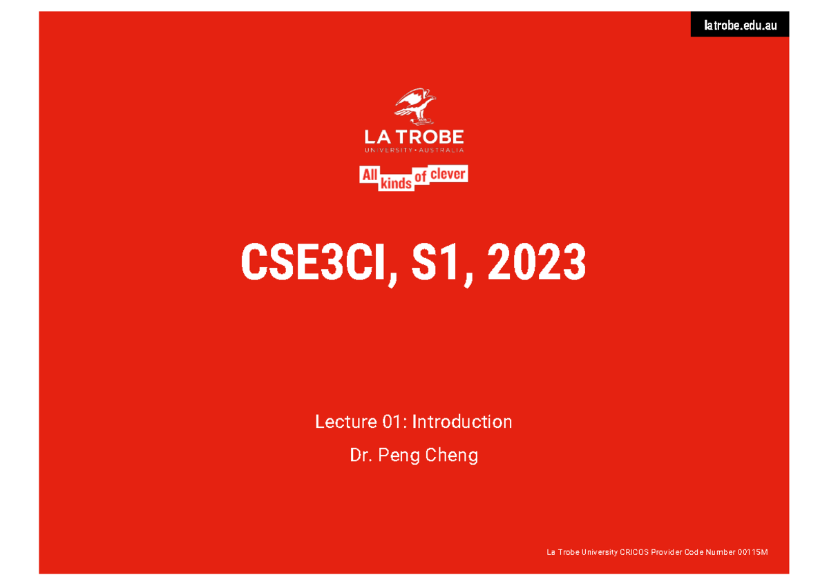 CSE3CI S1 2023 Lecture 01: Intro to Machine Learning - Studocu