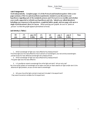 MOD1 DATA Sheet - TA: ______________________ Example test crosses Use ...