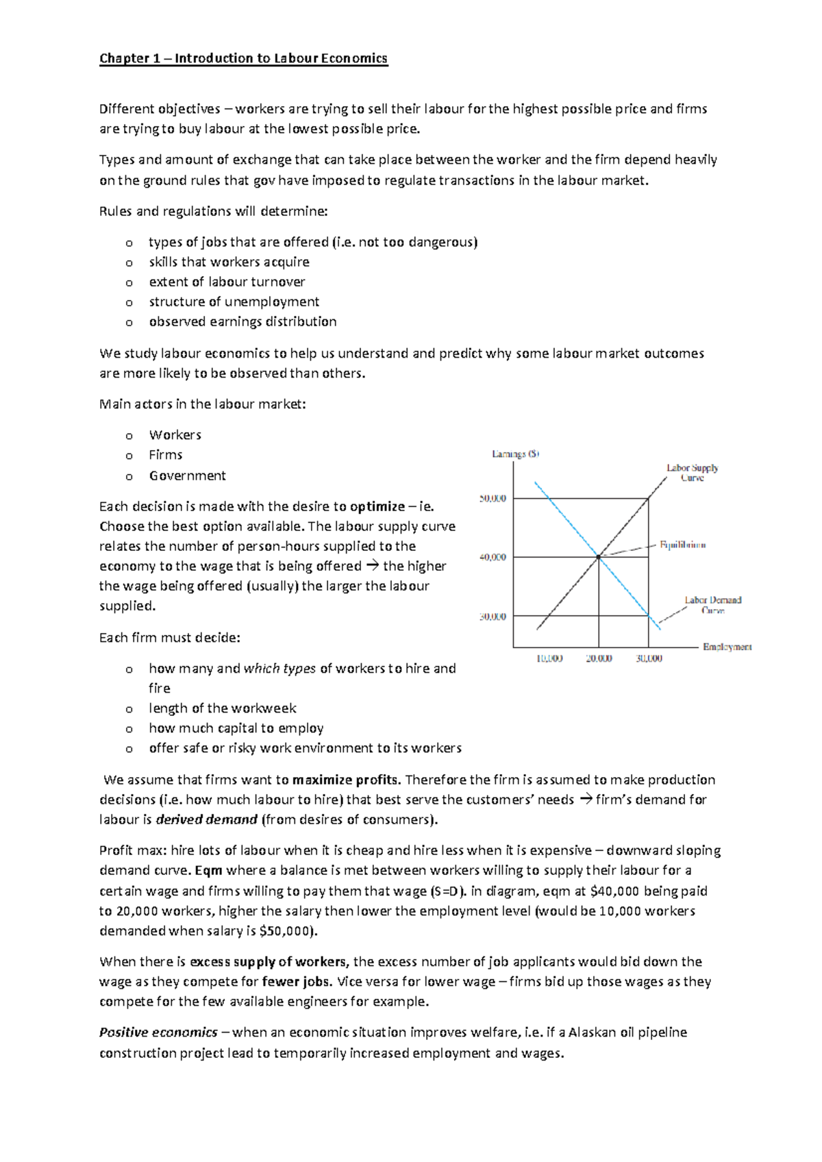 Labor Economics Summary: Key Insights from Chapters 1-5, 7, 8 - Studocu