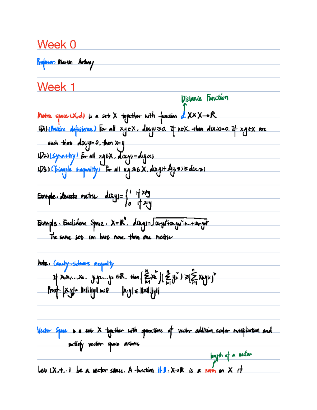 MA203 Lecture Notes: Understanding Metric Spaces and Convergence - Studocu