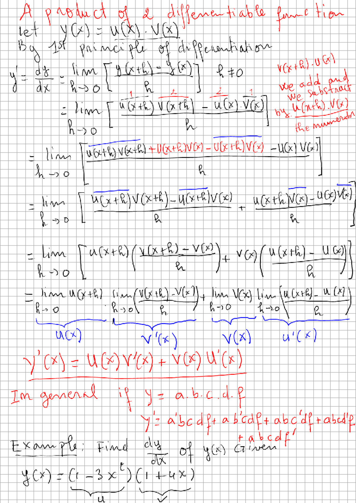 Calculus IV Online Class - Derivatives and Product Rule Notes - Studocu