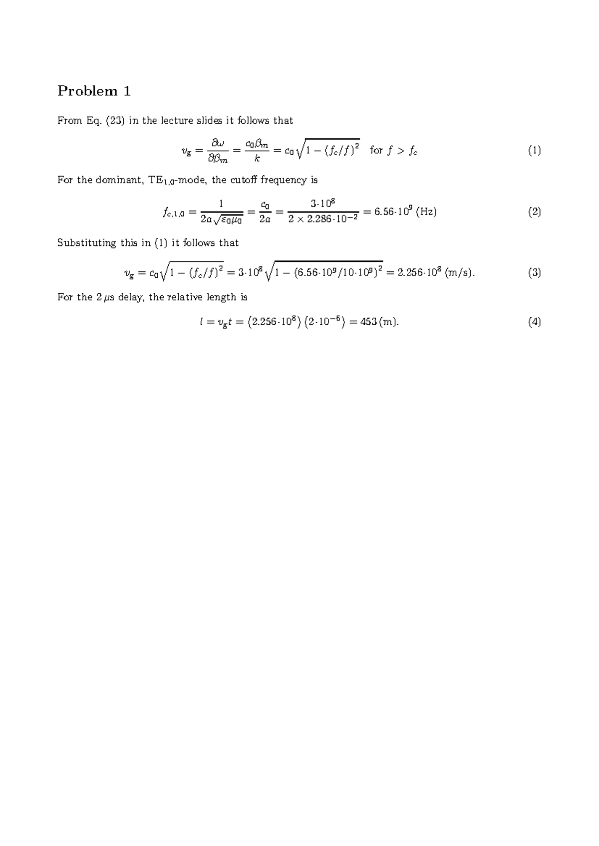 TE/TM/TEM Modes Solutions - Tutorial Work 5 Exercises - Studeersnel
