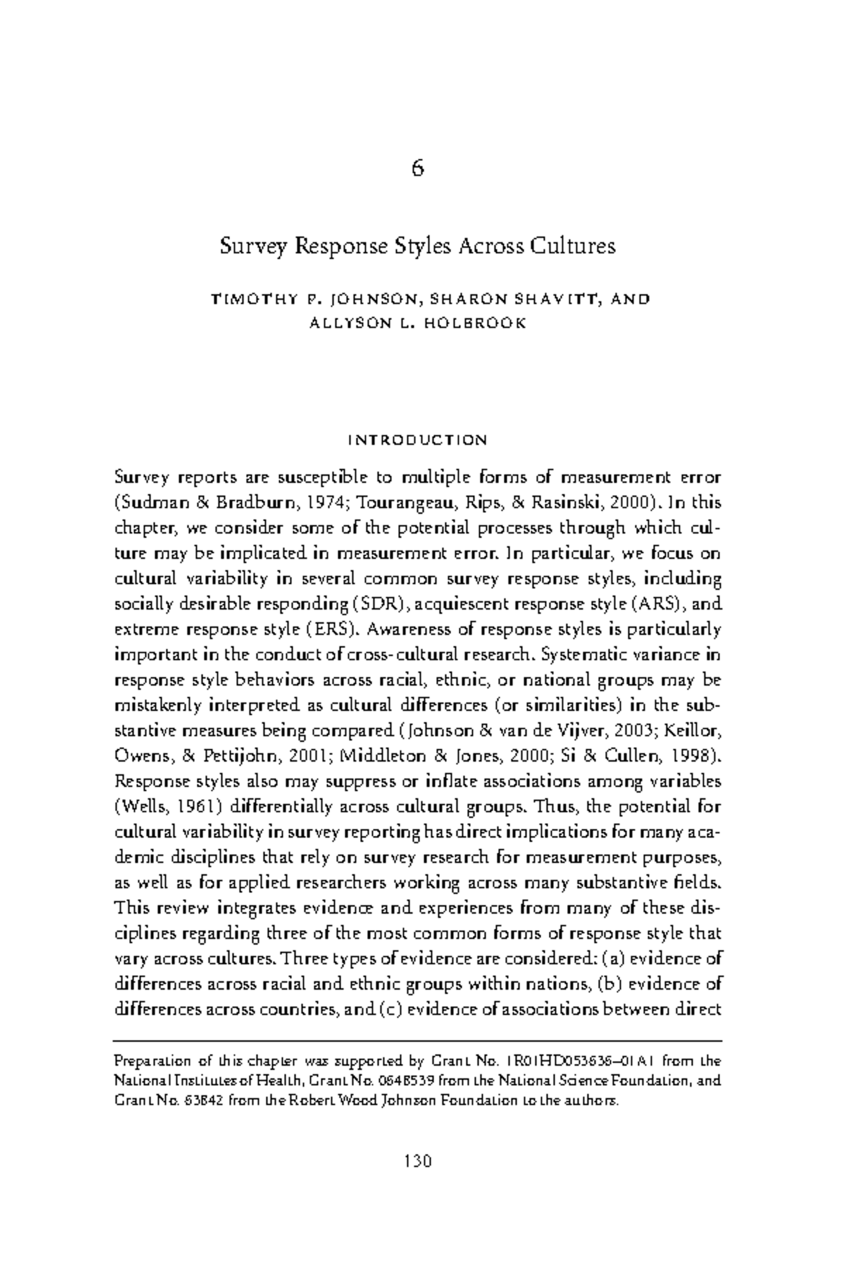 Survey Response Styles Across Cultures: Insights from Chapter 6 ...