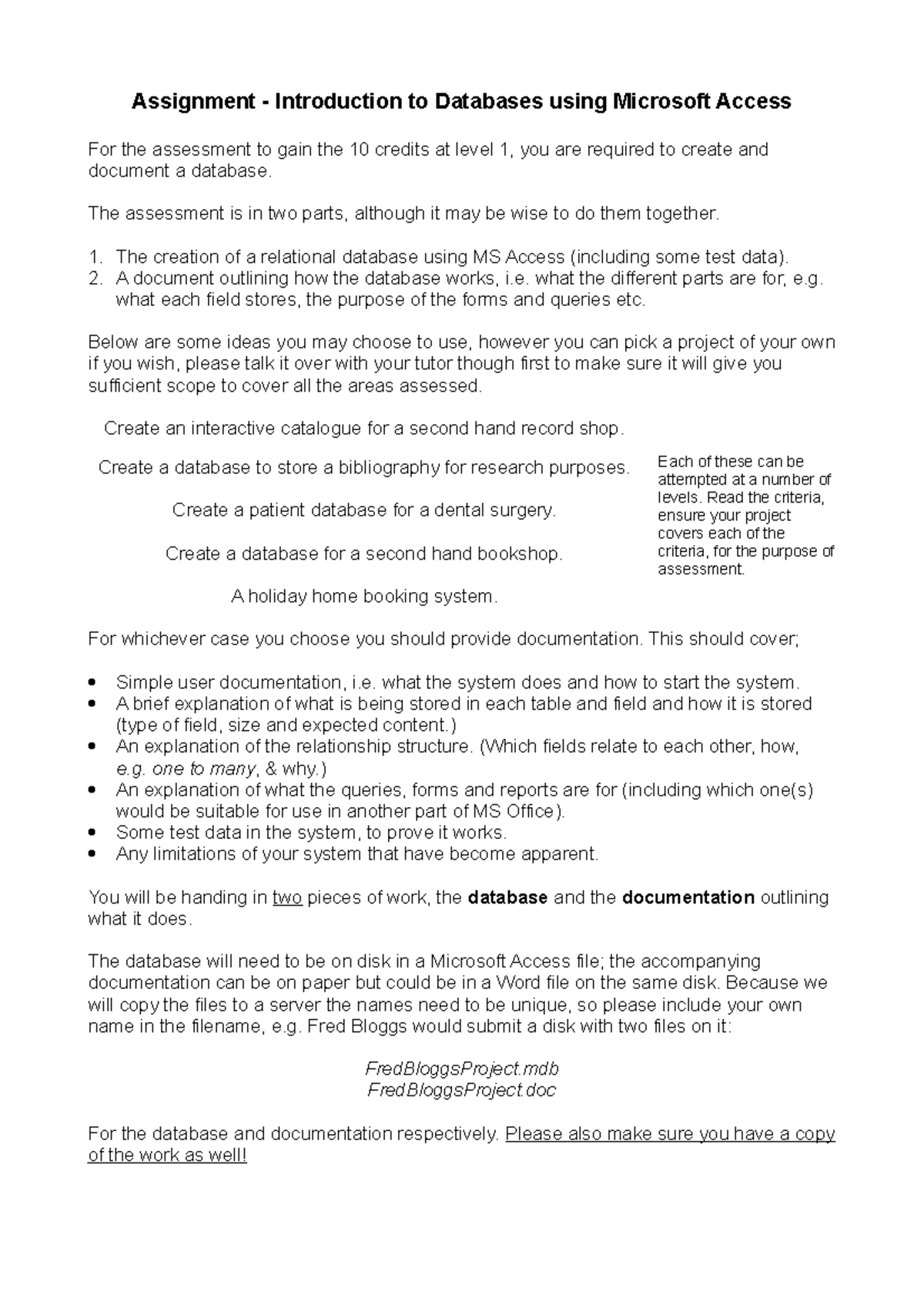 Assignment - ..... - Assignment - Introduction to Databases using ...