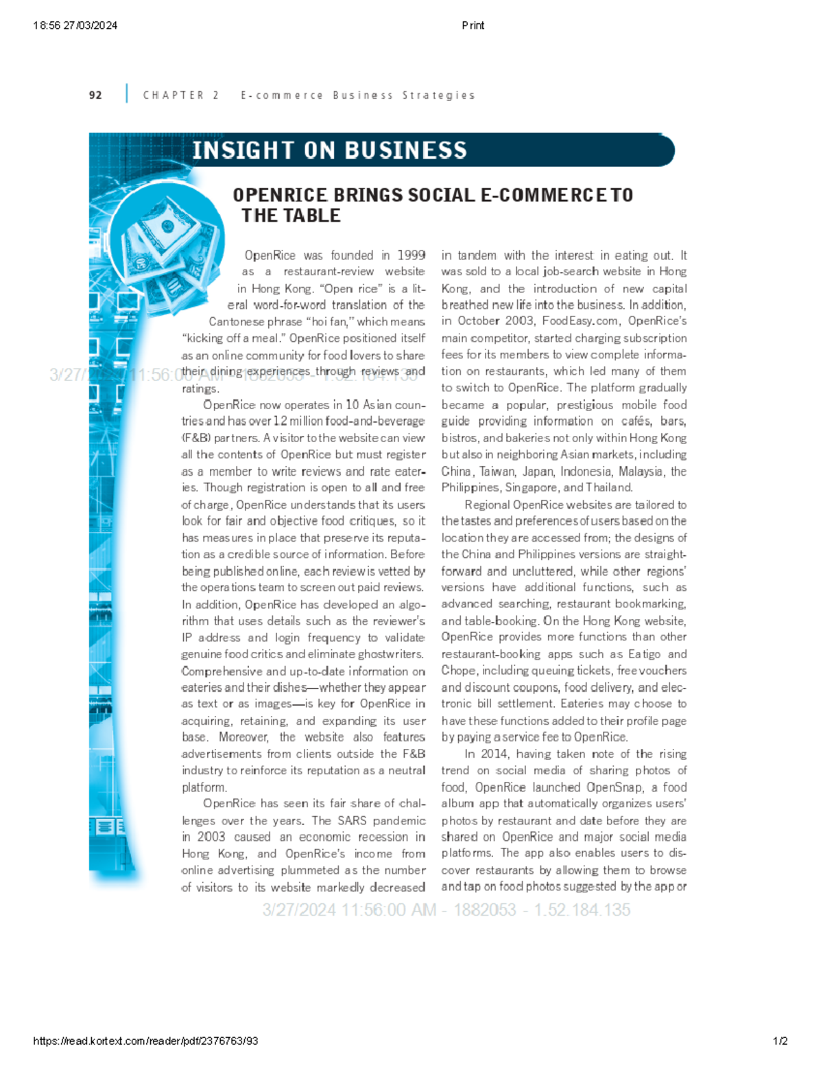 Open rice - Case study ecom - e-commerce - 18:56 27/03/2024 Print read ...