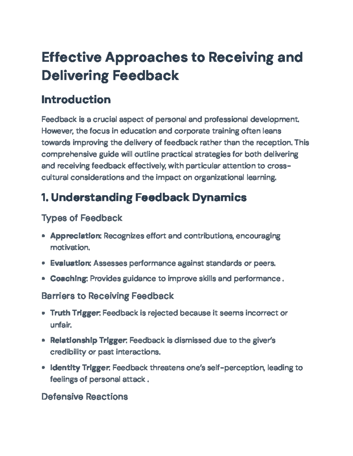 Effective Strategies for Delivering and Receiving Feedback in MNEs ...