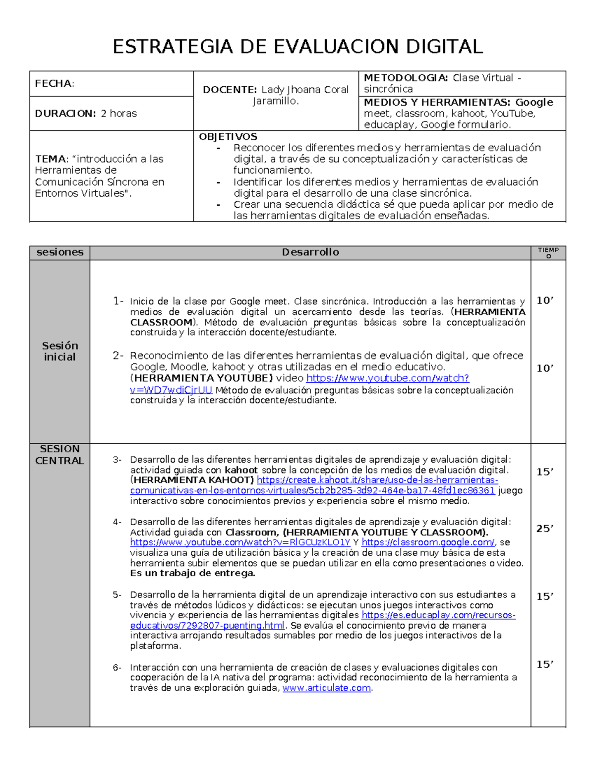 Estrategia de Evaluación Digital: Herramientas y Metodología en Clase ...