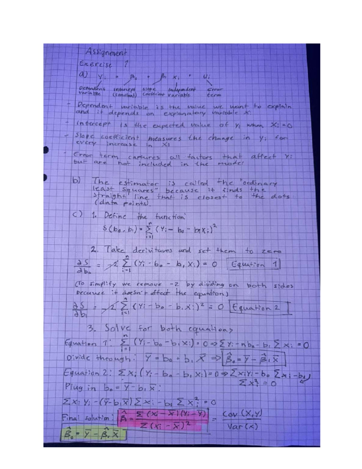 Economics 101: Assignment 1 - Exercise 2 Analysis on OLS Estimates ...
