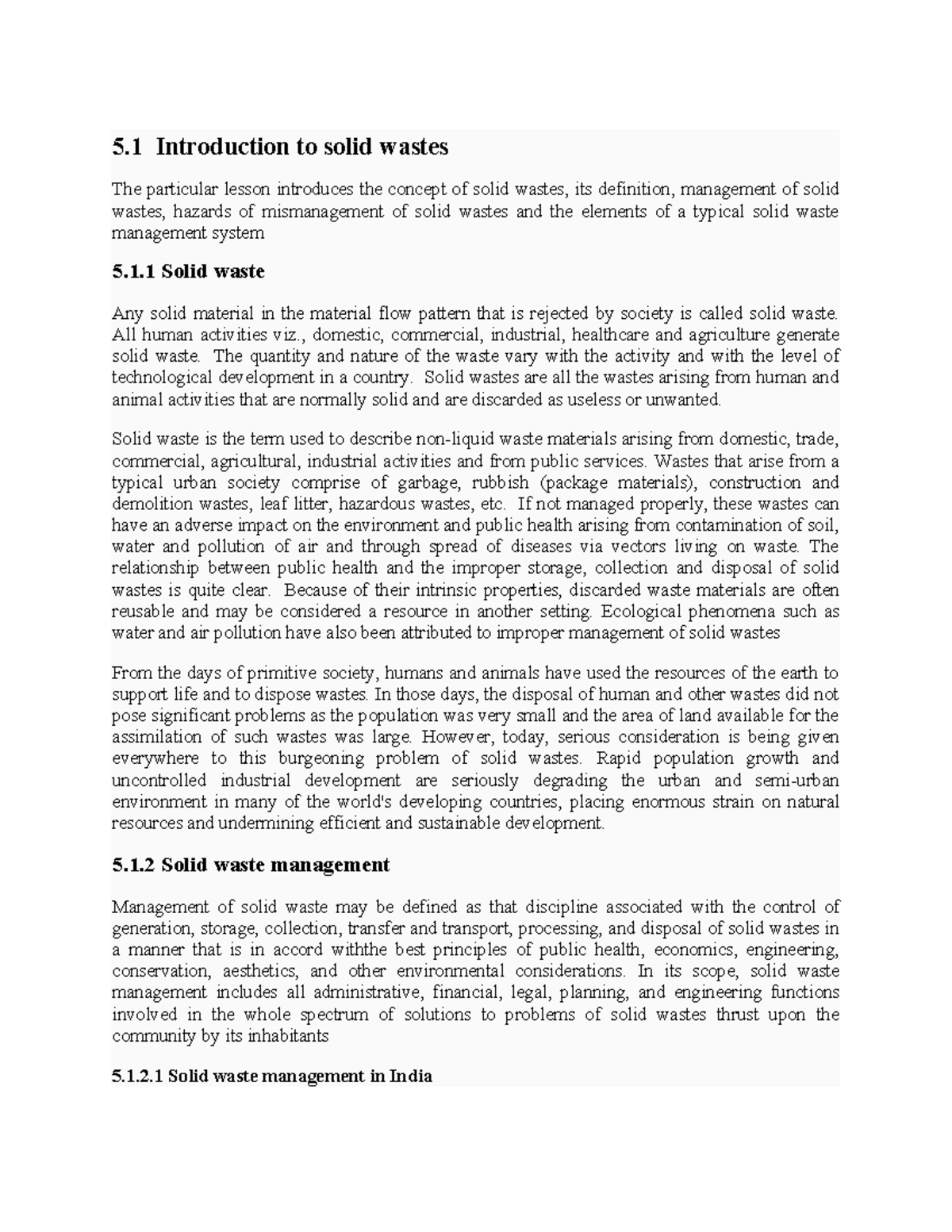 EEDM 5: Introduction to Solid Waste Management and Its Challenges - Studocu