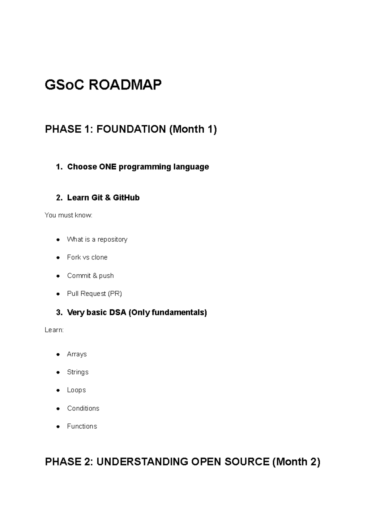GSoC Roadmap: Foundation to Coding Period Guide - Studocu
