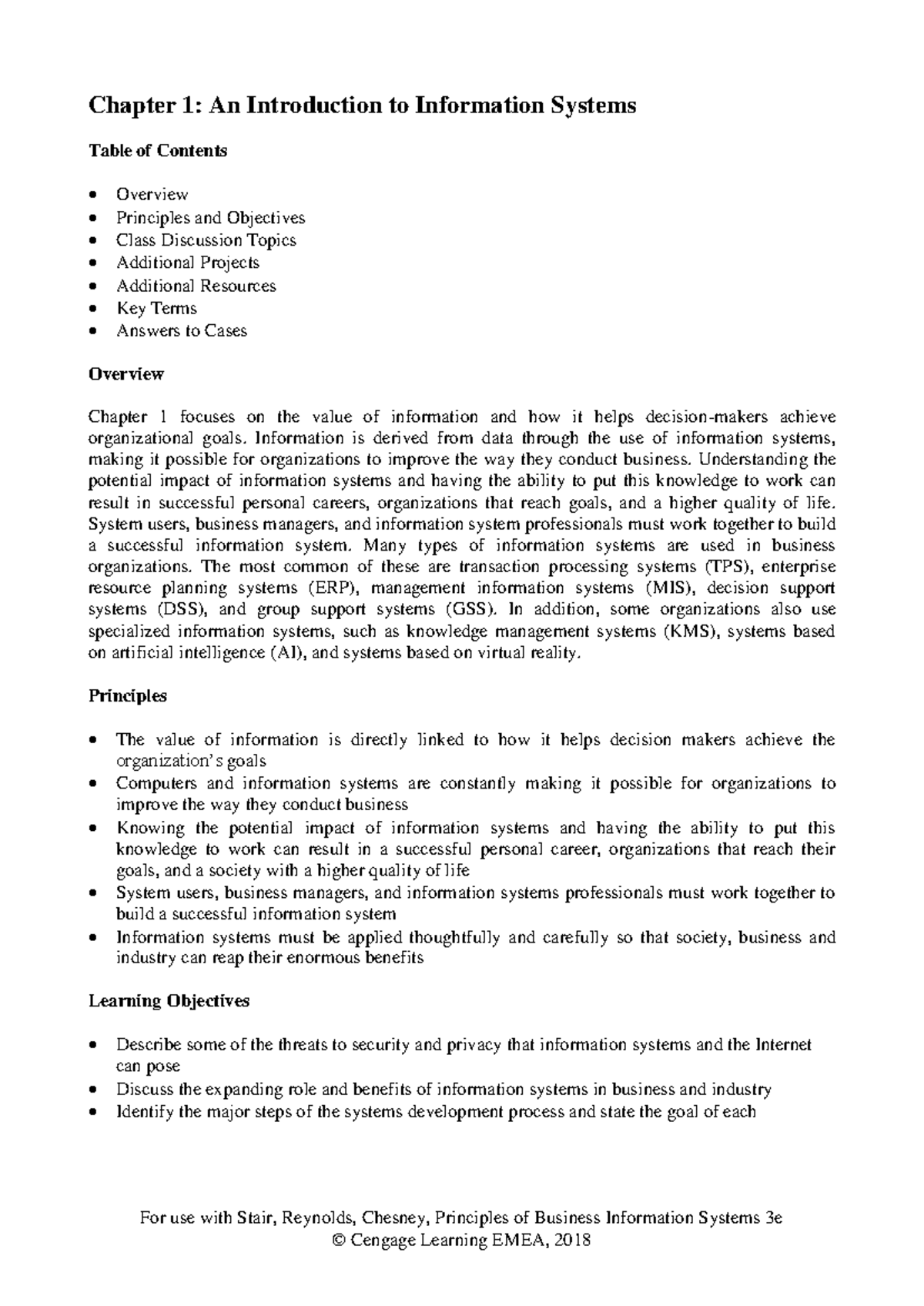 BIS 101 - Chapter 1 Overview: Basics of Information Systems - Studocu