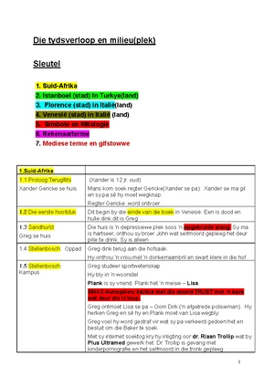 Donker Web Oorsigte: Hoofstuk 1-40 Opsomming en Analyse - Studocu