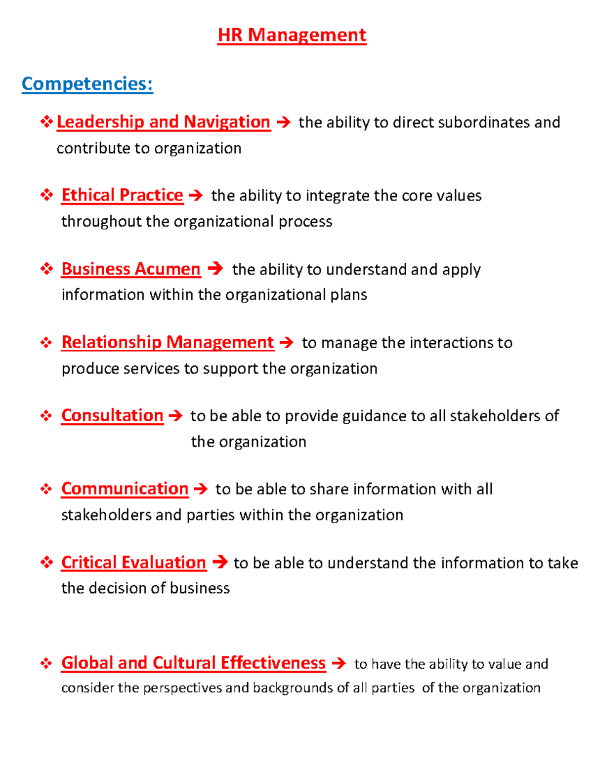 HR Management - Human - HR Management Competencies: Leadership and ...