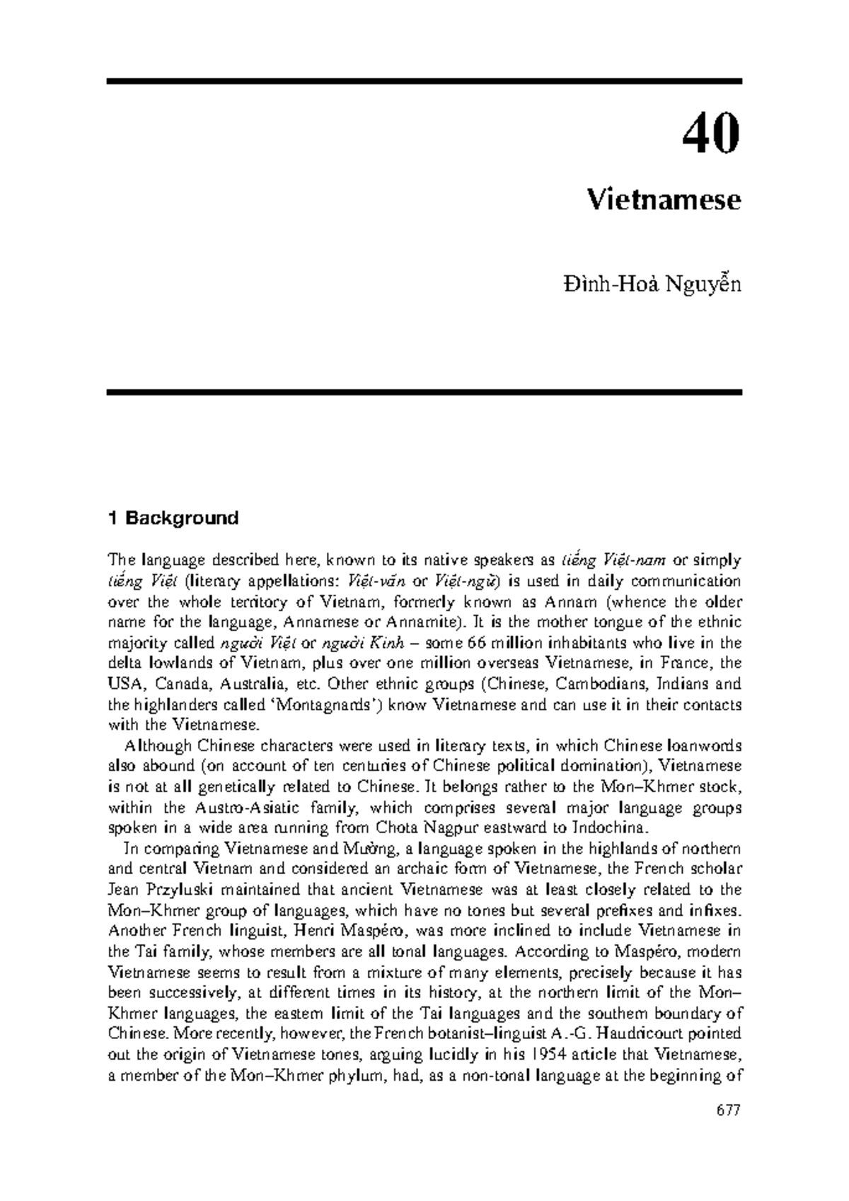 Vietnamese Language Overview: History, Phonology, and Syntax - Studocu