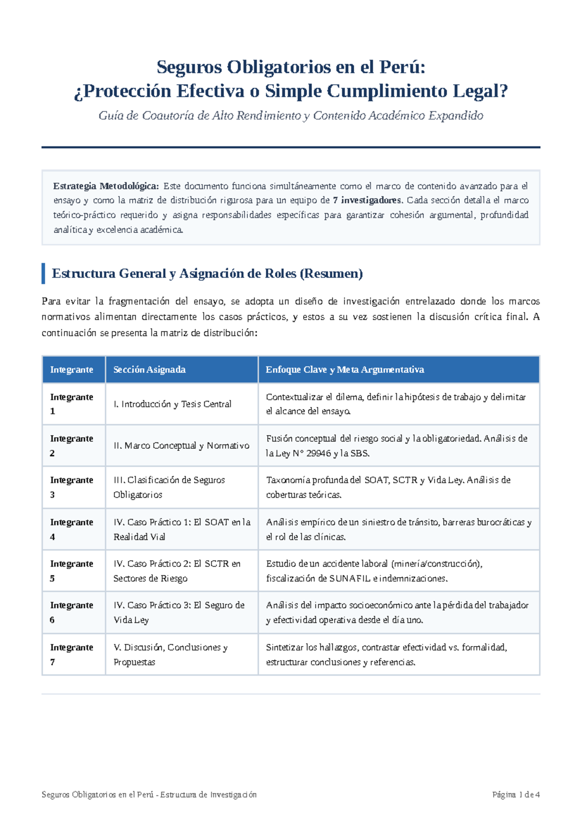 Seguros Obligatorios en el Perú: Análisis Crítico y Estructura de ...