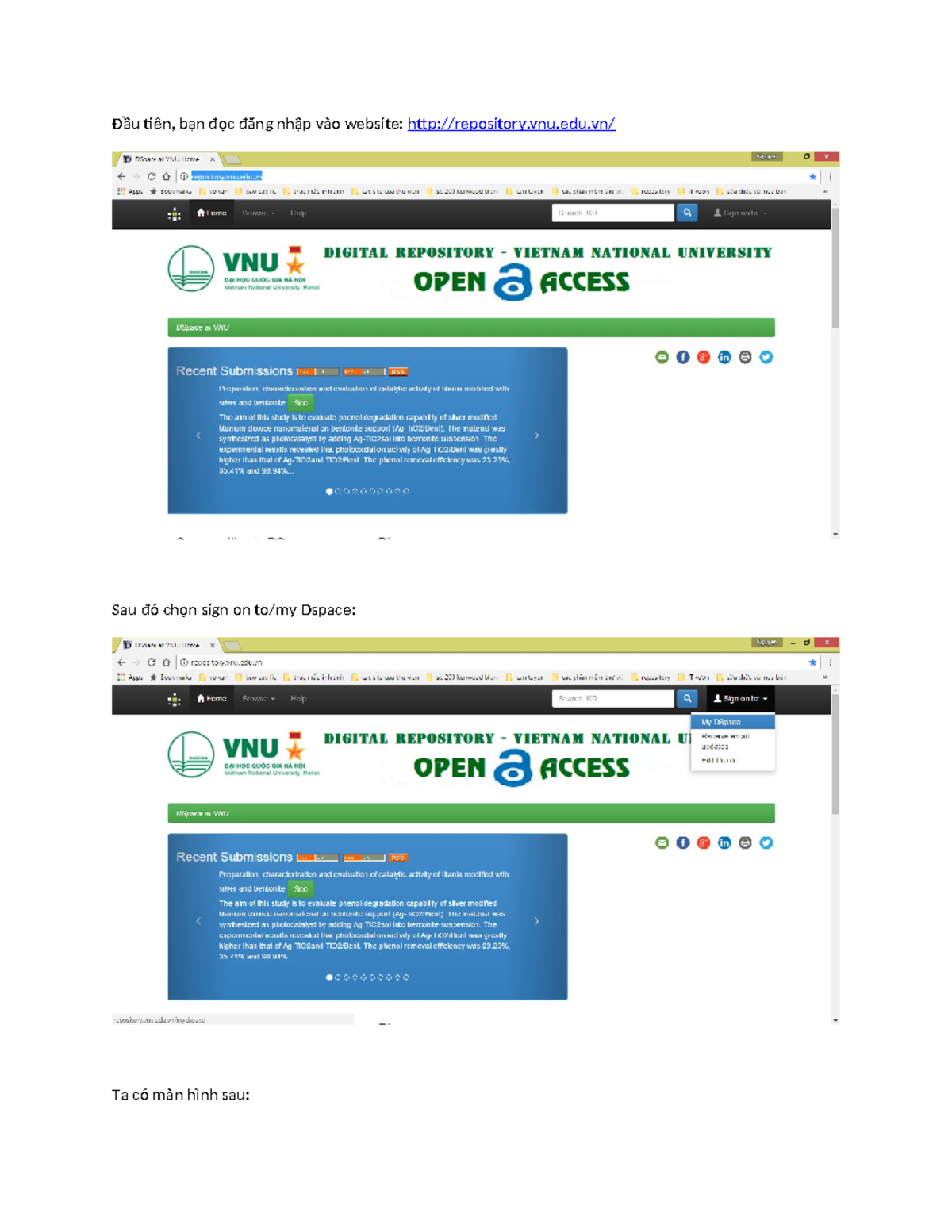Hướng Dẫn Đăng Nhập và Tải Tài Liệu Tại Repository.vnu - Studocu