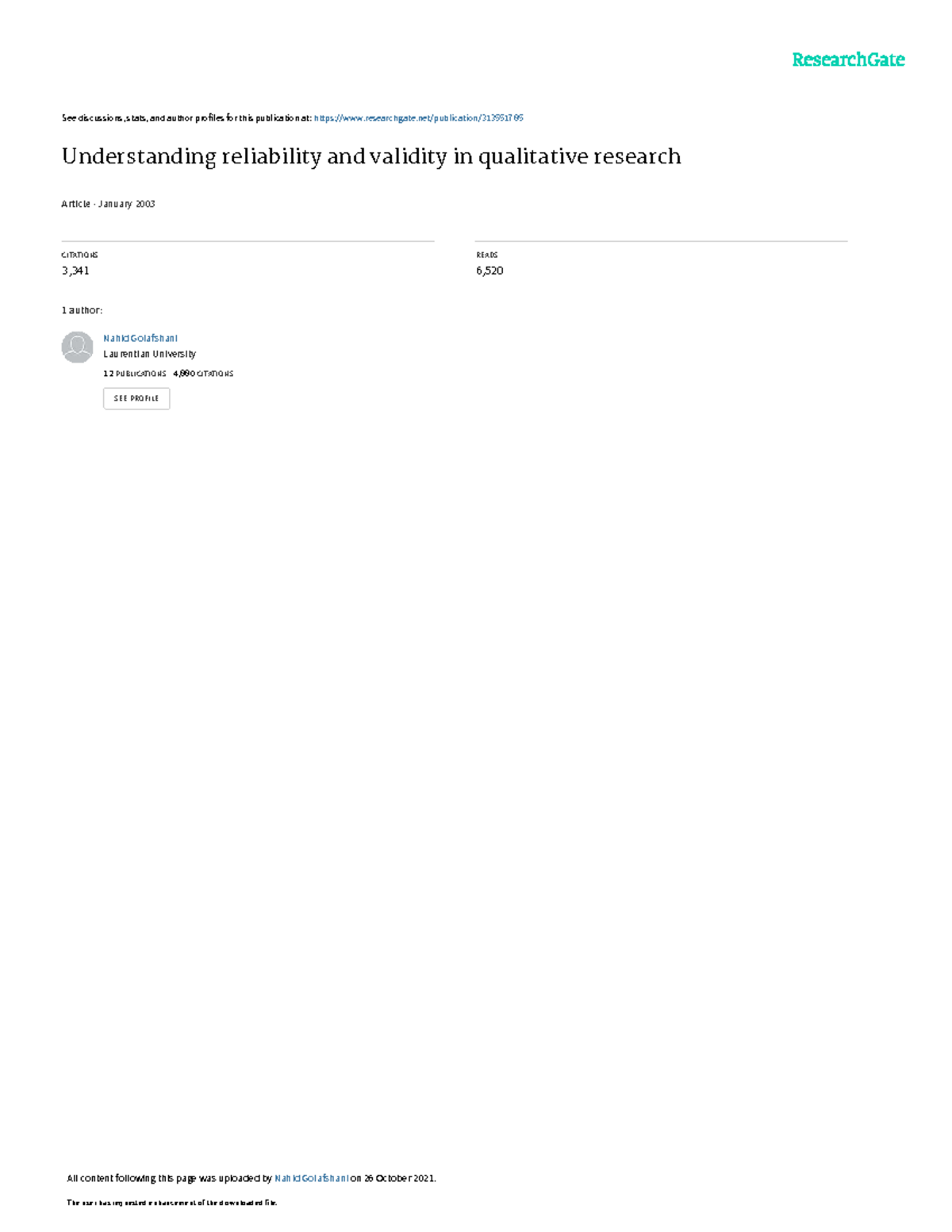 Understanding Reliability and Validity in Qualitative Research ...
