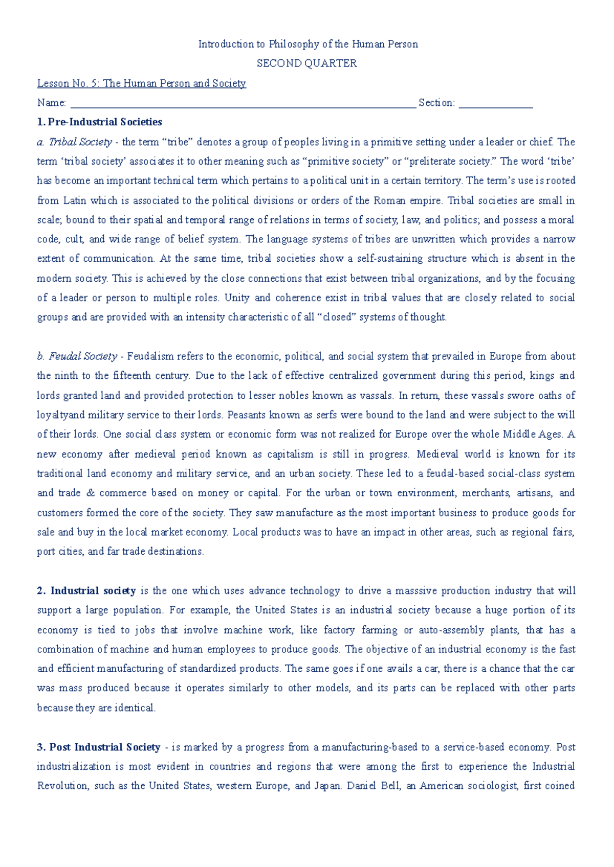 Philosophy-lesson 5 - CLASS NOTES IN PHILOSOPHY SUBJECT - Introduction ...