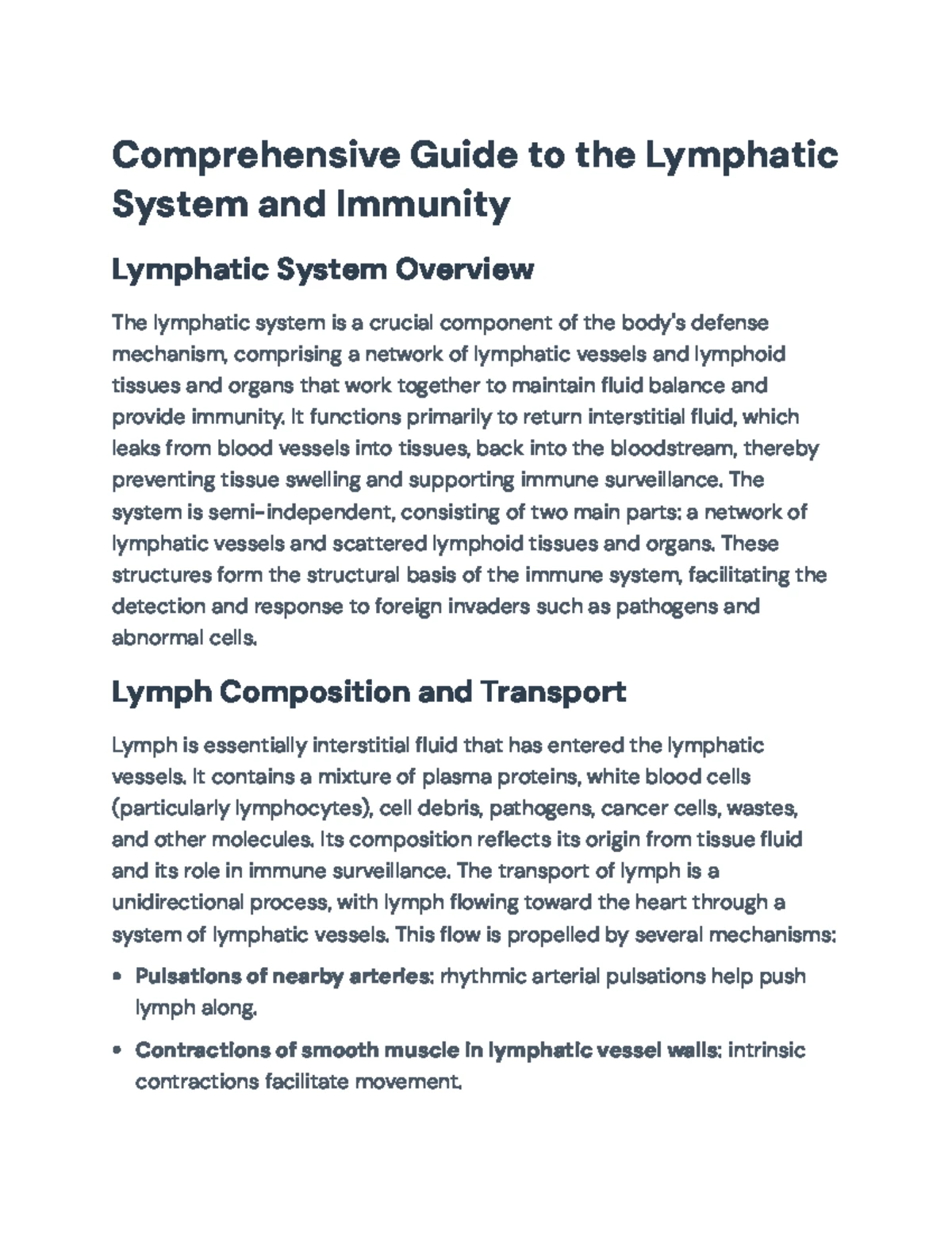 Comprehensive Guide to the Lymphatic System & Immunity (BIO 101) - Studocu