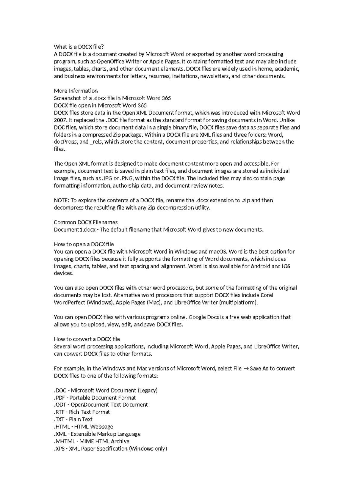 What is a DOCX file - info about docx - What is a DOCX file? A DOCX ...