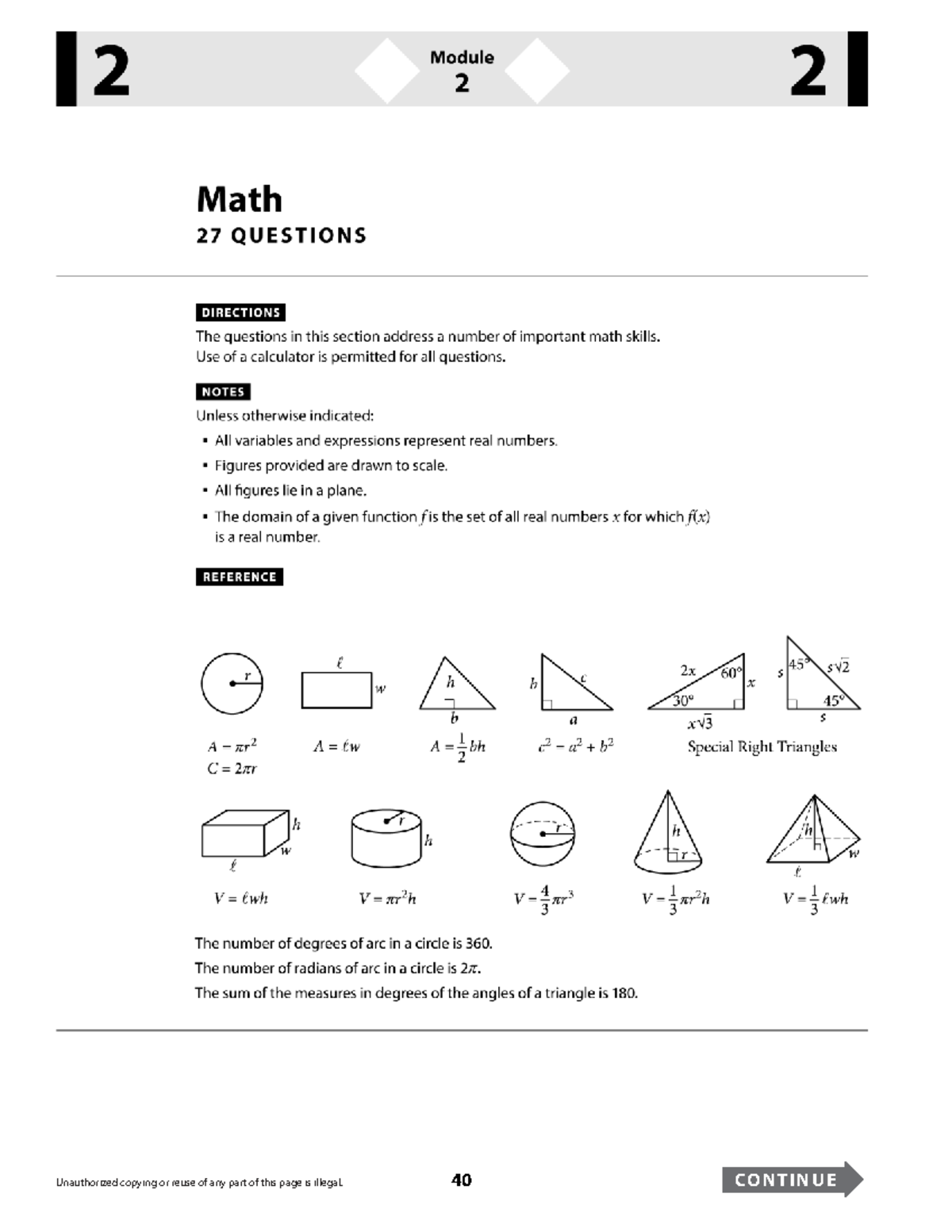 SAT Practice TEST 01 Math Module 02: Important Skills & Questions - Studocu