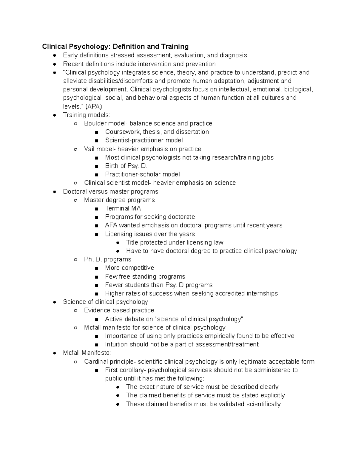 Clinical Psychology: Key Definitions and Training Overview - Studocu, image size:1200x1553