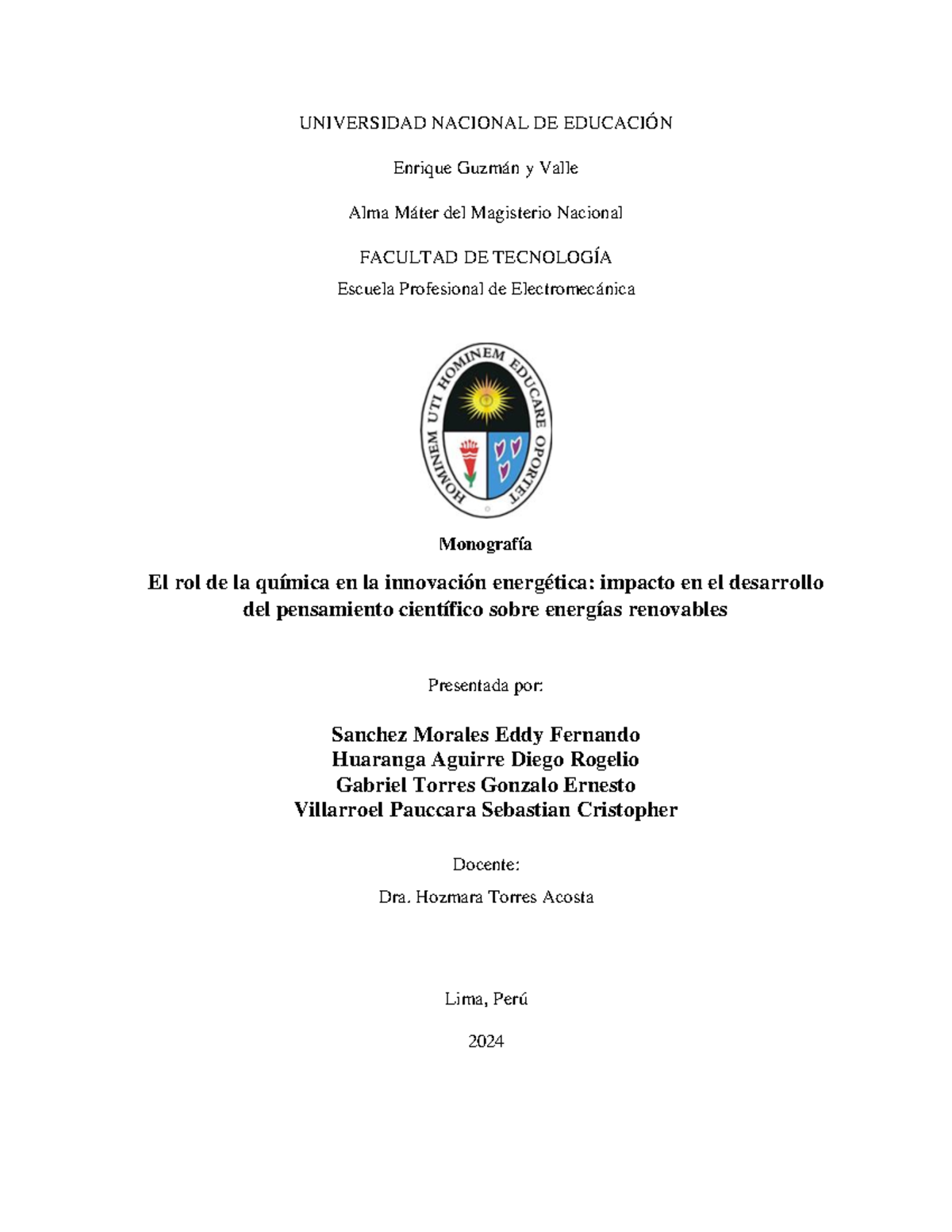 El rol de la química en la innovación energética y su impacto social - Document Preview