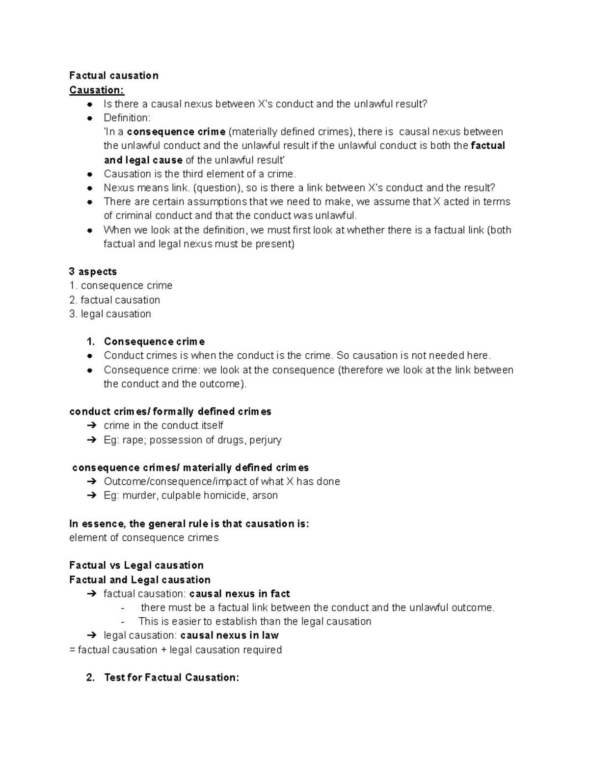 CRL202 - Topic 4: Understanding Causation in Criminal Law - Studocu