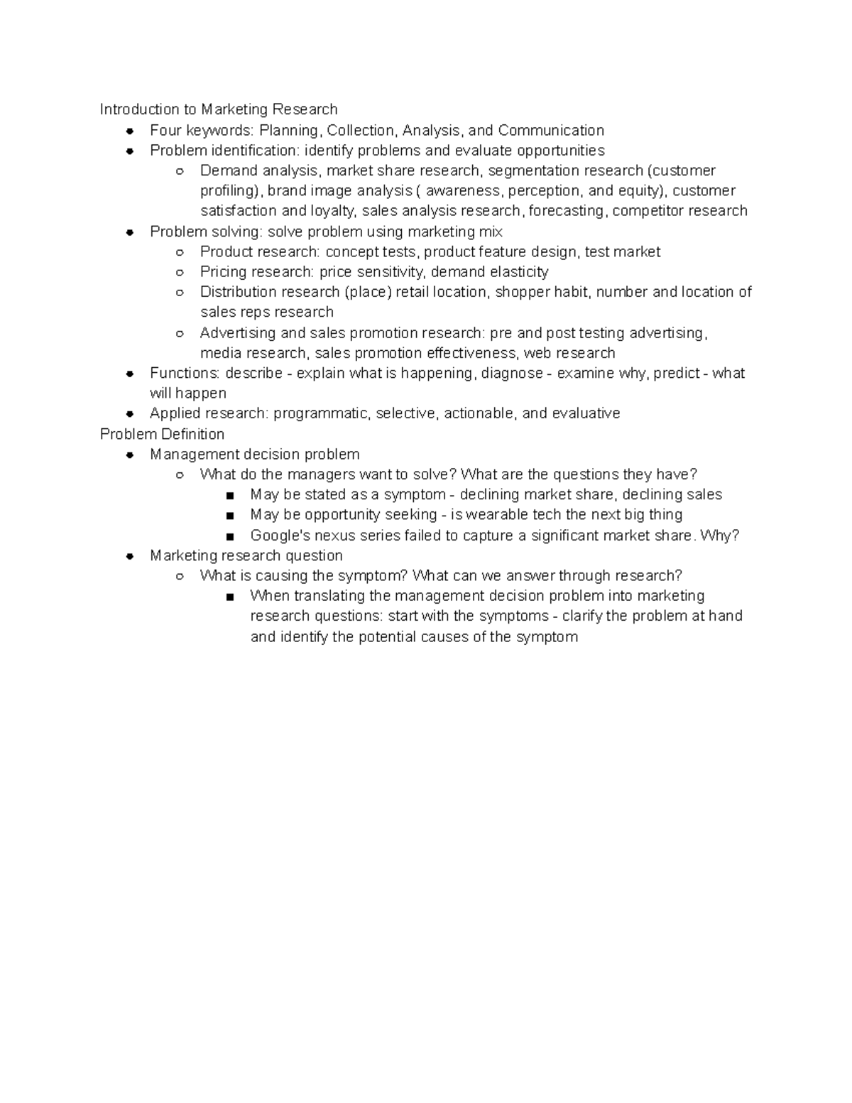 MKTG 3011 Comprehensive Study Guide: Marketing Research Methods - Studocu