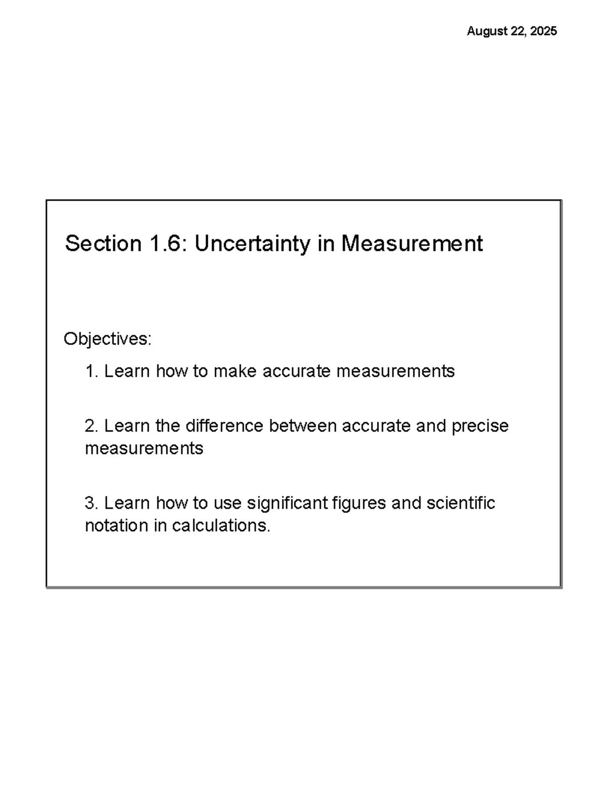 Uncertainty in Measurement & Sig Figs - Course 519 Notes - Studocu