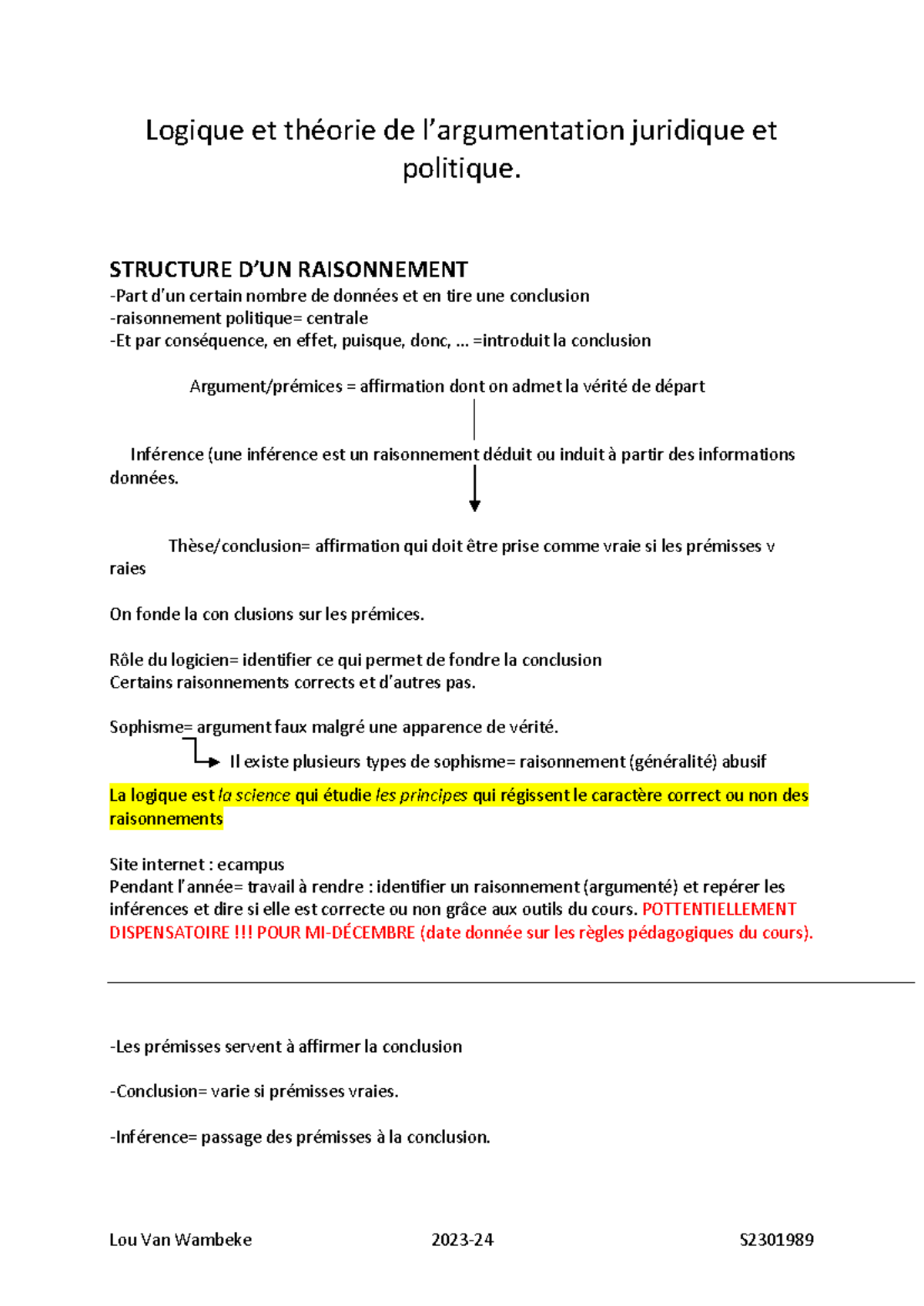 Logique et Théorie de l'Argumentation Juridique et Politique - Part 1 ...