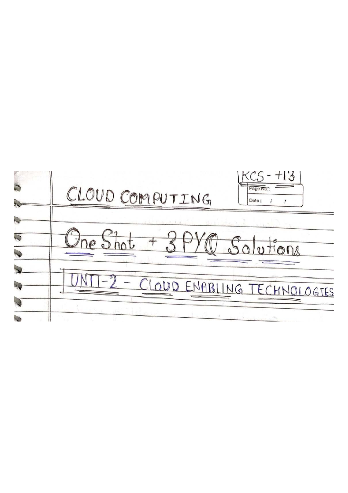 KCS: Unit 2 Cloud Computing - Key Concepts & Technologies Overview ...