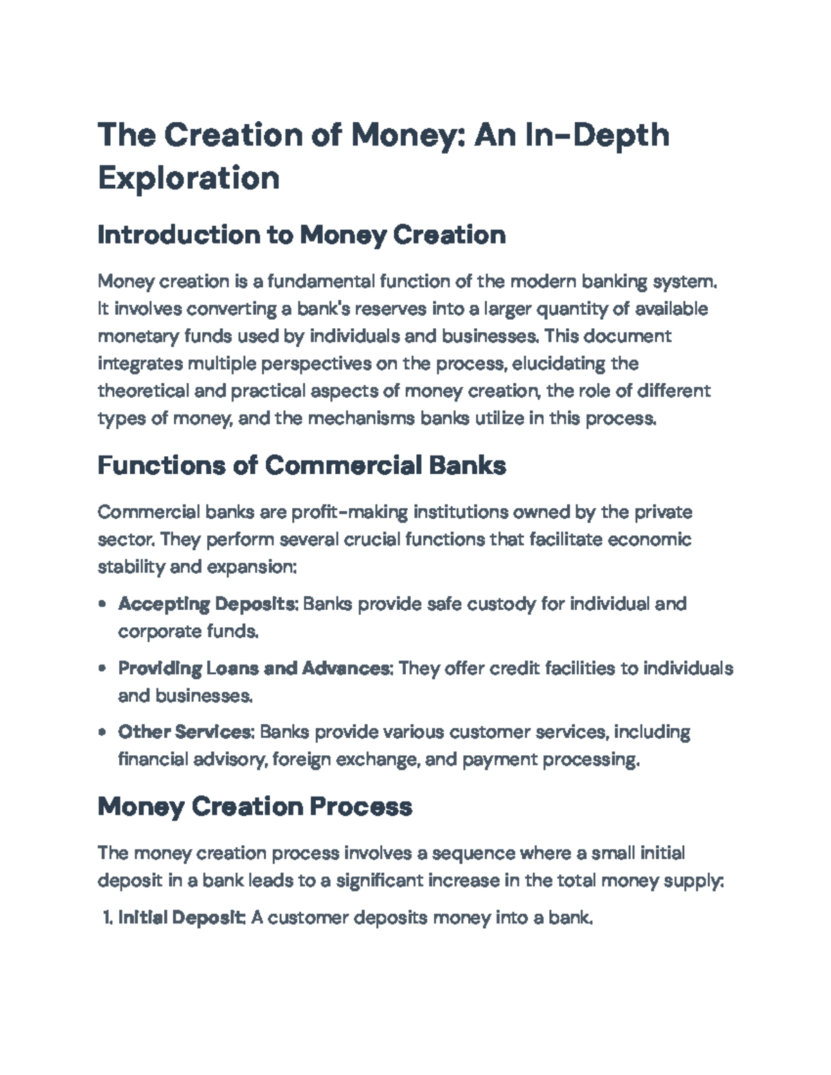 Money Creation Process: An In-Depth Analysis of Banking Systems - The ...