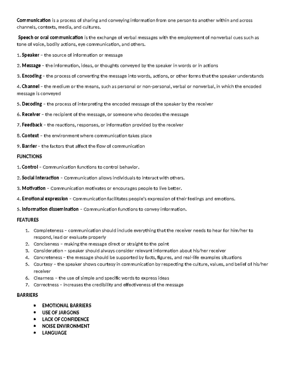Oral Communication: Key Concepts and Functions in Communication - Studocu