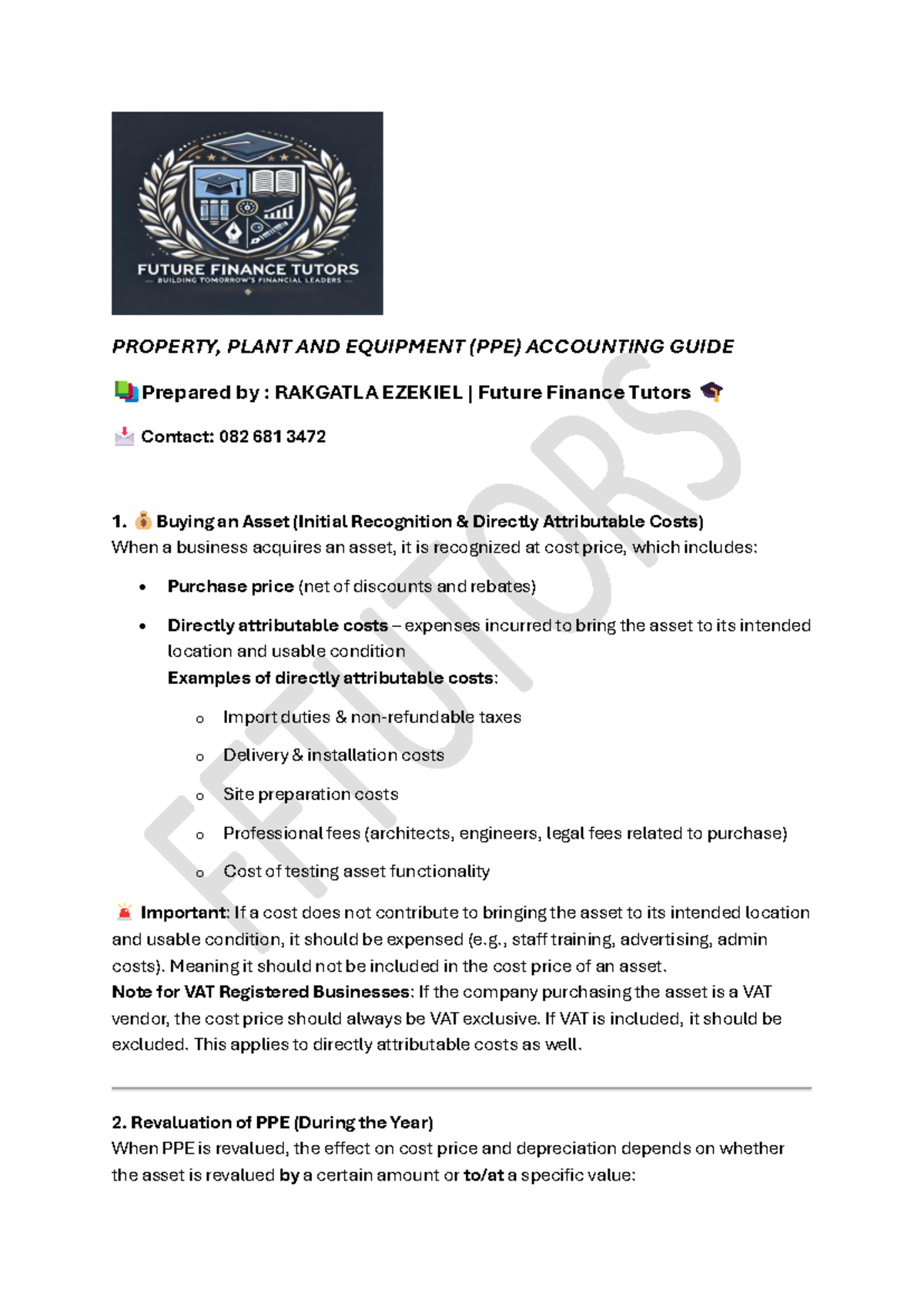 PPE Accounting Guide: Key Concepts for Exam Success (Future Finance ...