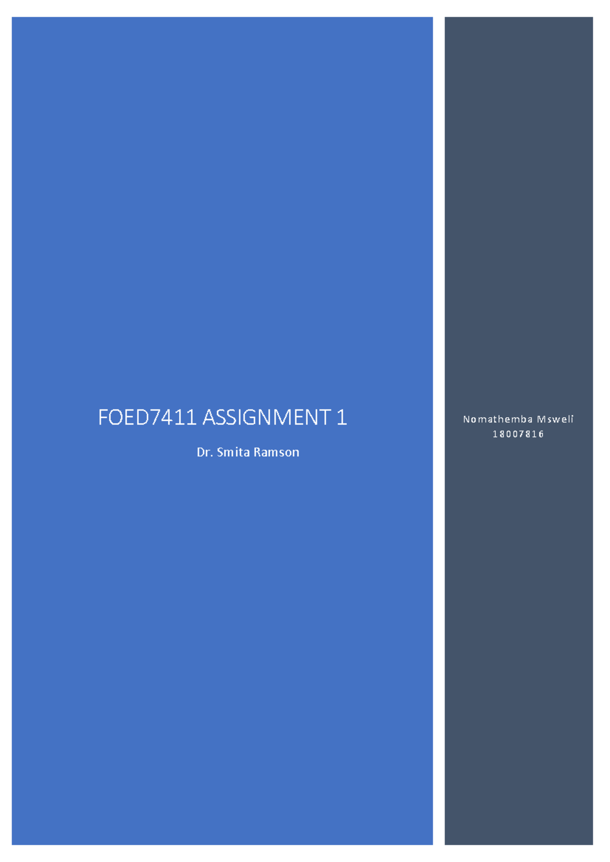 FOED7411 Assignment 1: Exploring Idealism and Realism in Education ...