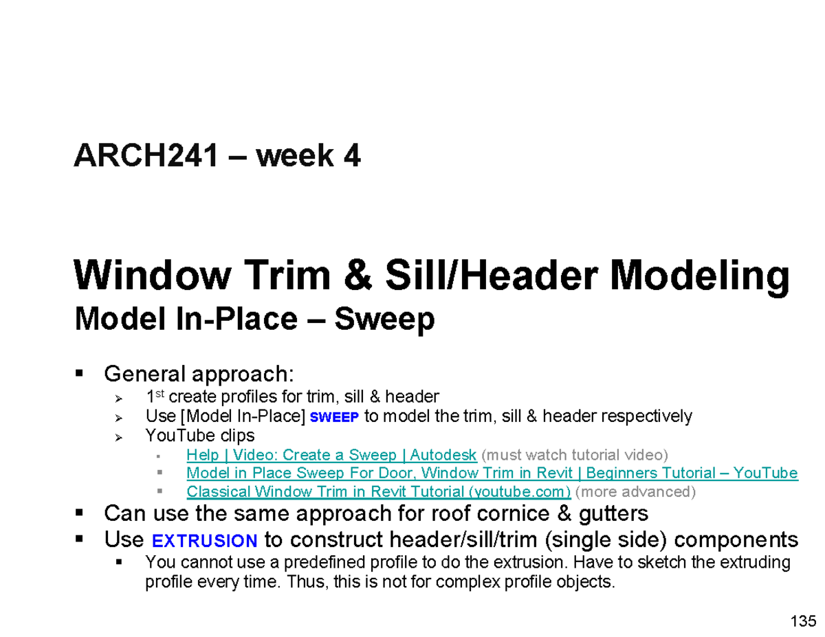 ARCH241 - Guide to Modeling Window Trim, Sills, and Headers in Revit ...