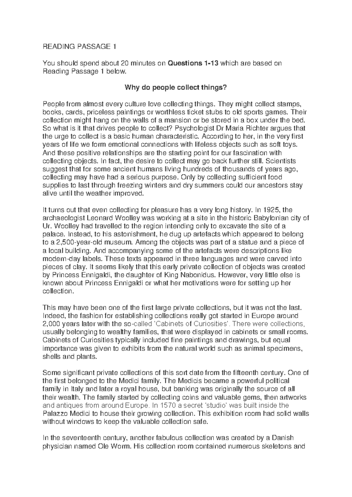 English Language Reading Test 4 - READING PASSAGE 1 You should spend ...
