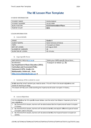 [Solved] Describe the CAPS specific focus of this lesson Consult the ...