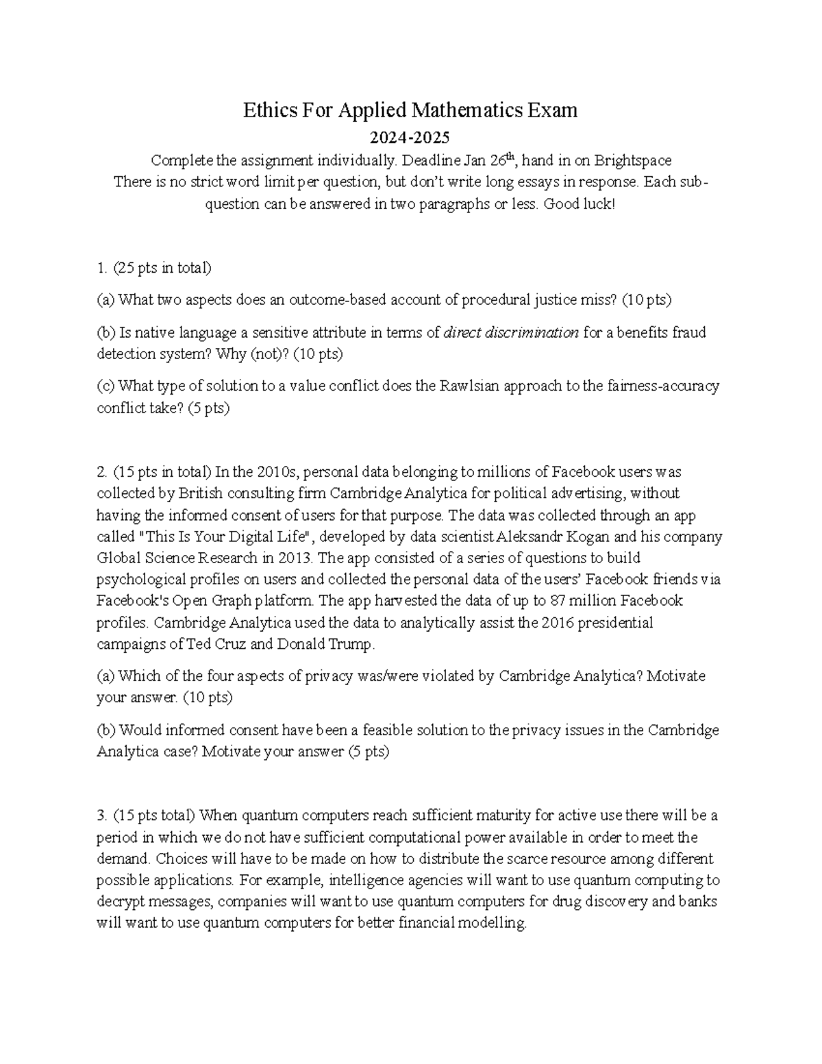 Ethics for Applied Mathematics Exam (2024-2025) - Study Guide ...