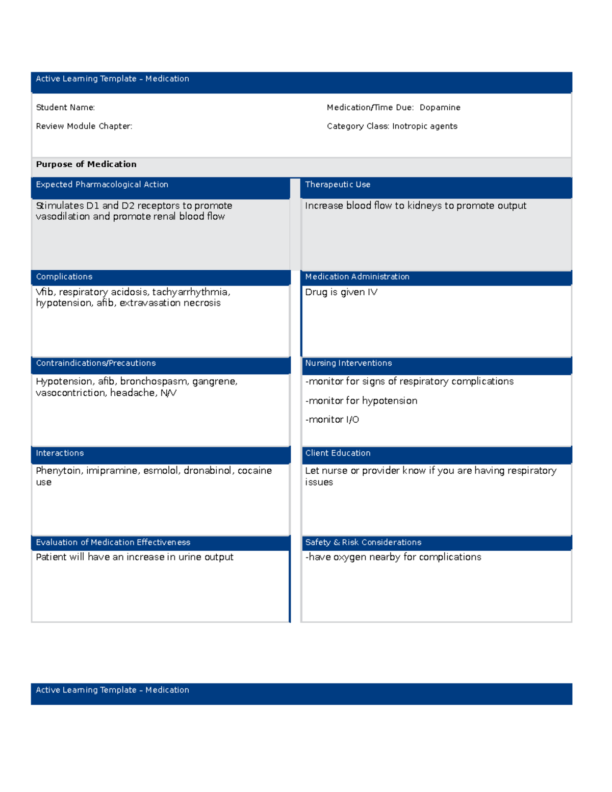 Meds Week 1 - meds - Active Learning Template – Medication Student Name ...