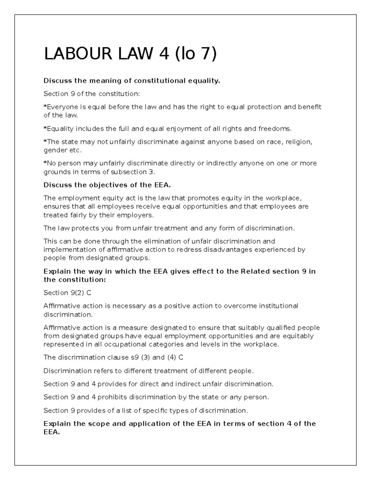 LLAW 4, 5, 6 - Comprehensive Notes on Labour Law Principles - Studocu