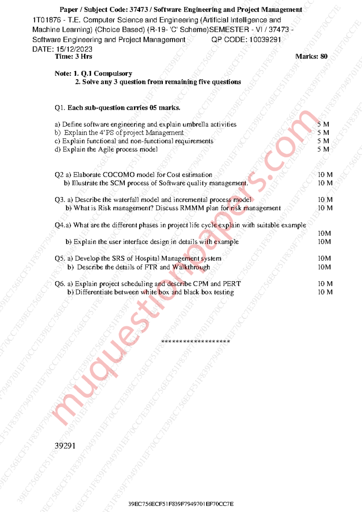 SEPM 37473 December 2023 - Software Engineering Exam Notes - Studocu