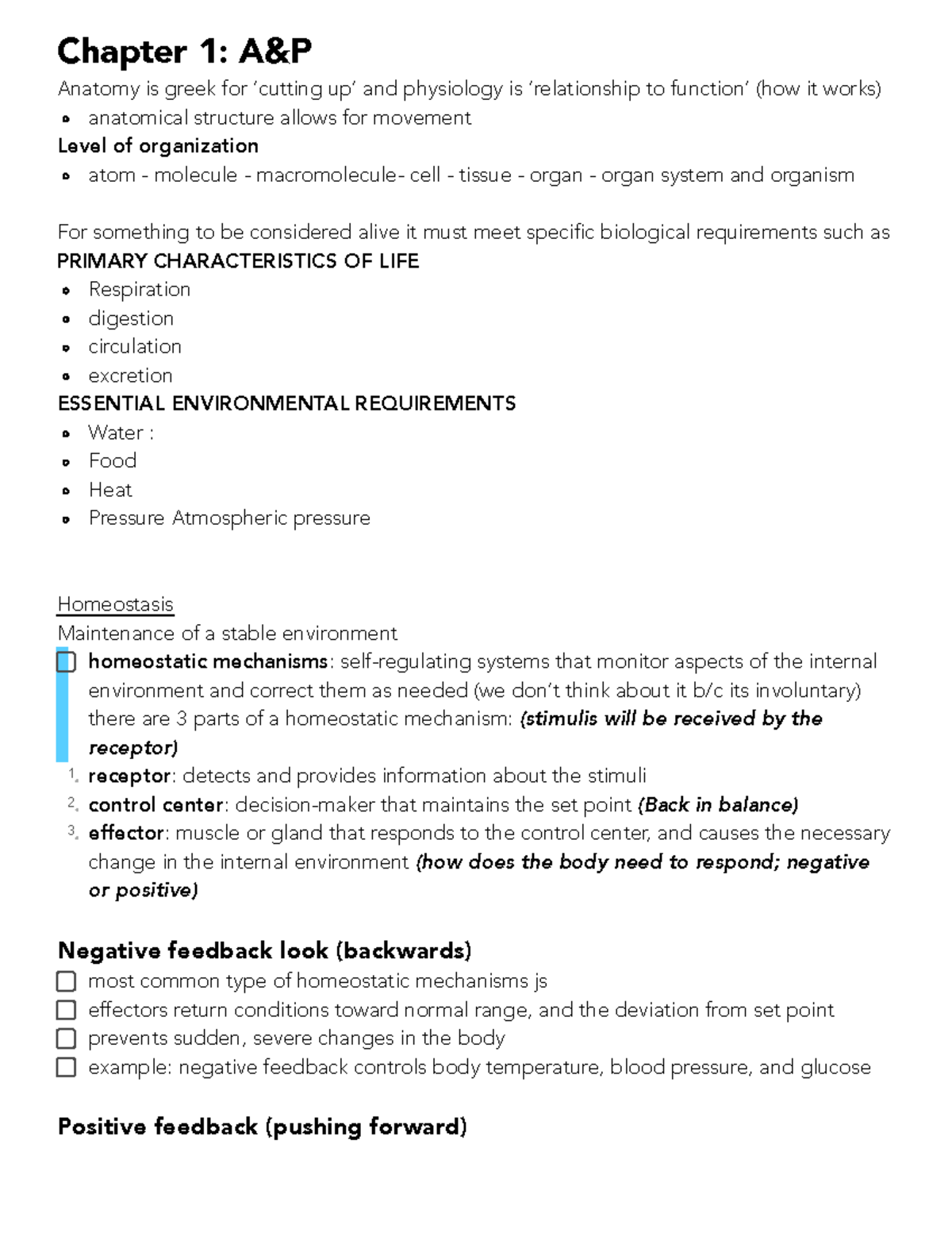 Chapter 1: A&P - Anatomy and Physiology Overview - Studocu