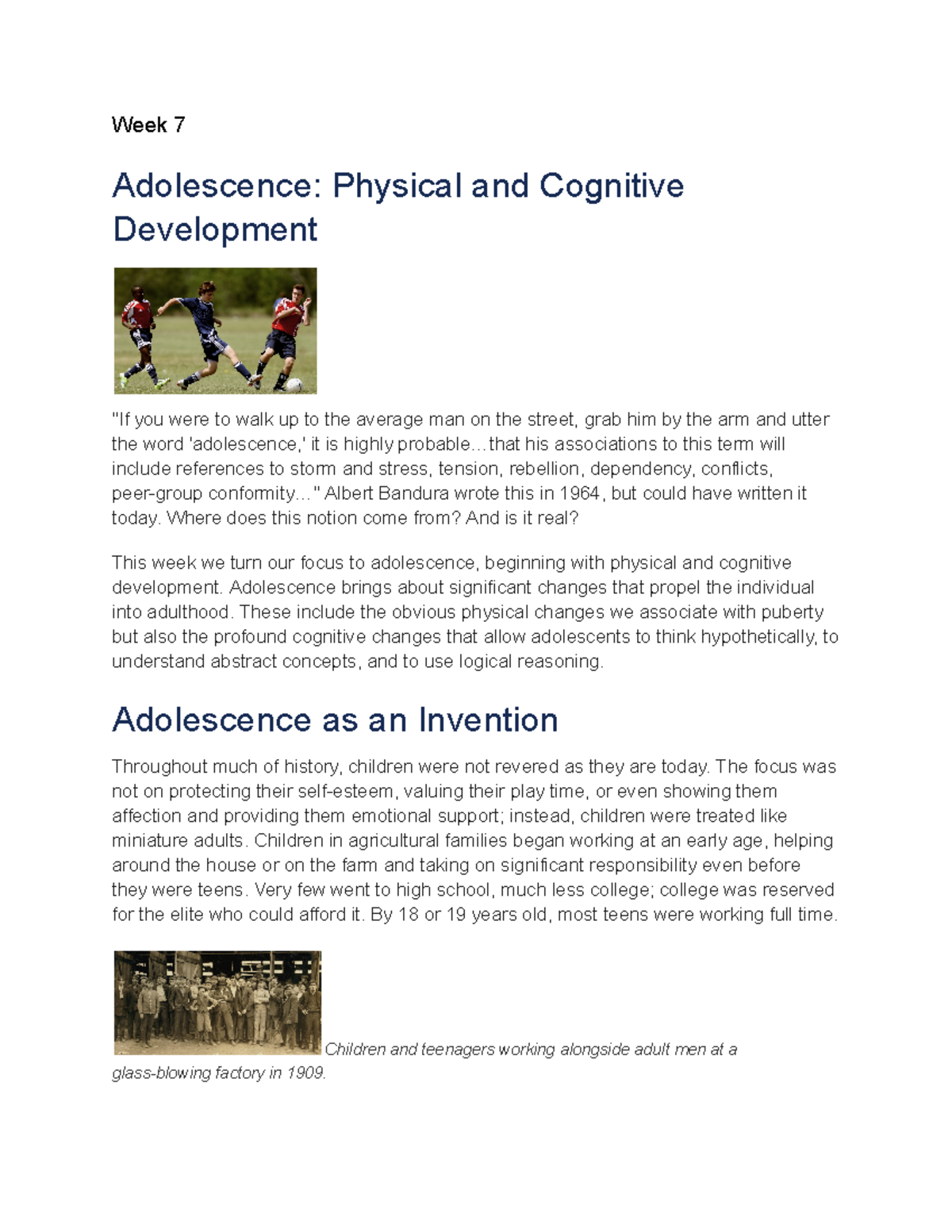 EDUC 396 Notes: Week 7 - Understanding Adolescent Development - Studocu