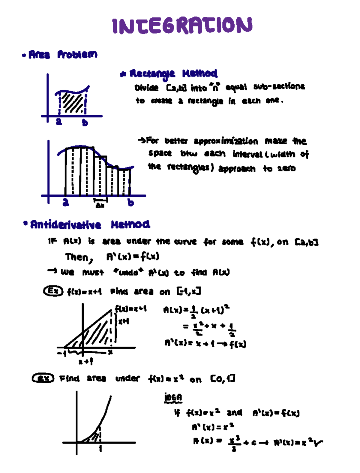 BC-UNIT3 - Integration Area Problems Using Rectangle Method - Studocu